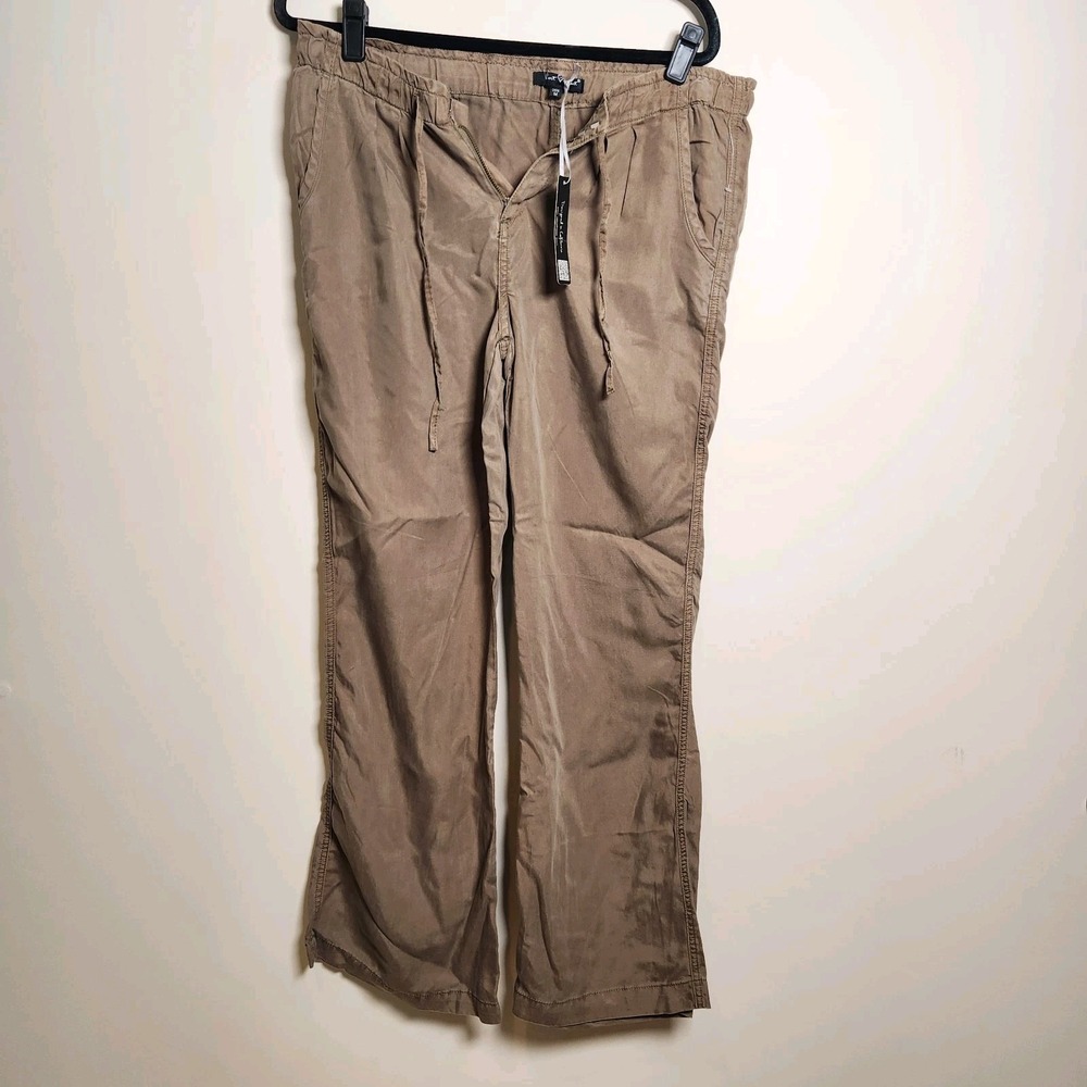 NWT Velvet Heart Tencel Pants Medium Olive Brown Drawstring Waist Lightweight
